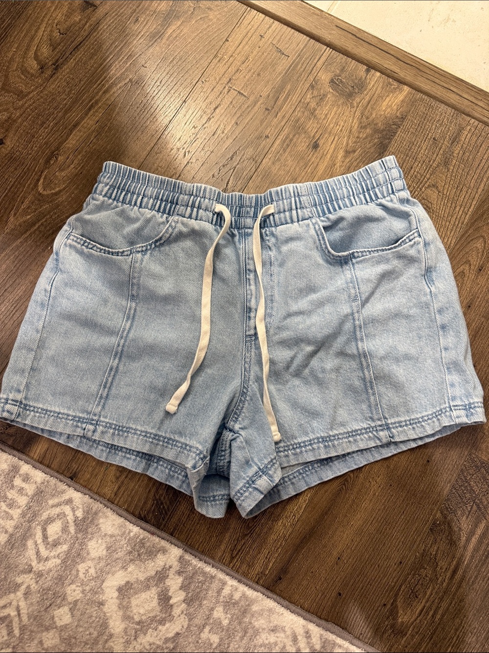 Universal Thread Light Wash Denim Drawstring Shorts
